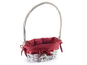 wholesale red fabric christmas basket