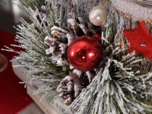 wholesaler centerpiece snowy pine cones candle