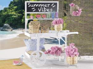 Wholesaler cart display wood blackboard