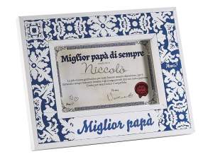 Wholesale majolica photo frames with father's cert