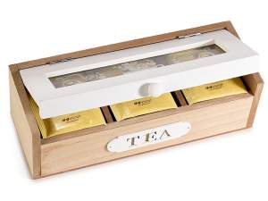 Wholesale wooden tea boxes with 3 compartments
