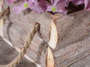wholesale rectangular wooden vase basket