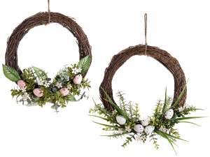 Wholesaler of colored wooden Easter wreaths
