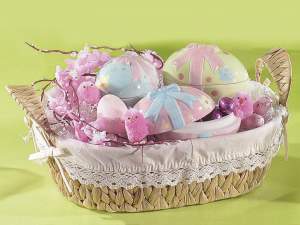 wholesale wooden basket covered fabric