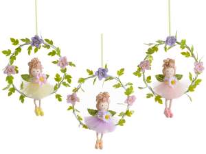 Hanging garland with long-legged flower fairy