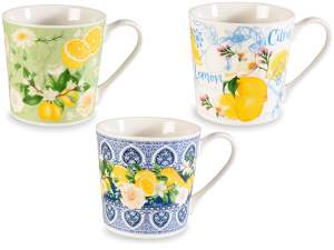 Tazza in porcellana 350ml con decoro agrumi