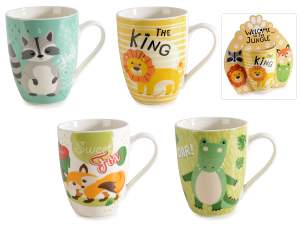 Tazza in porcellana 350ml per bimbi con animaletti