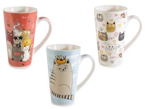 Tazza mug in porcellana con decoro  