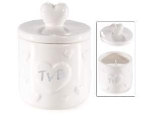 Candela profumata in vasetto di porcellana con coperchio tvb