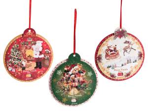 Calendario dell'Avvento in legno stampato da appendere
