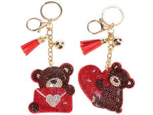 Charm / portachiavi orsetto con strass