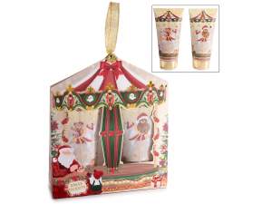 Confezione regalo natalizia con crema corpo e gel doccia