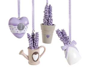 Decorazione in resina colorata a tema lavanda da appendere
