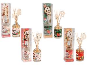 Profumatore ambiente 100 ml con stick natalizi in legno