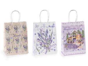 Sacchetto / busta in carta media con decori lavanda