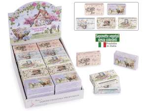 Saponetta vegetale 150g senza coloranti, stampe floreali