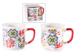 Tazza in porcellana da 300ml stampa maiolica