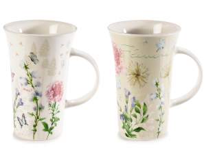 Tazza in porcellana 530ml con decorazioni floreali