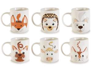 Tazza in porcellana 350ml con stampa musetti di animali