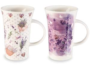 Tazza in porcellana 500 ml con decorazione lavanda