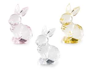 décoration lapin en verre coloré en gros