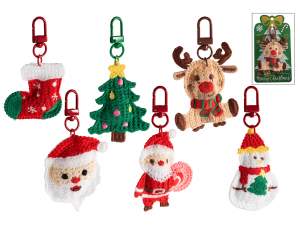 Porte-clés / breloque de Noël en maille avec crochet
