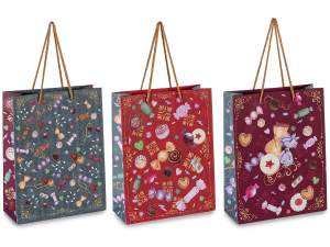 Sac/enveloppe moyen avec anses et imprimé de bonbons