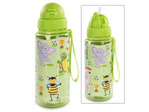 Sticlă/termos Tritan de 500 ml cu pai încorporat