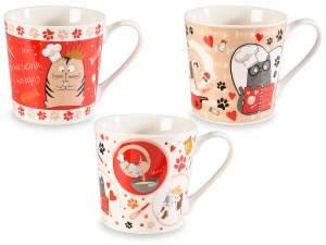 Mug en porcelaine de 350 ml avec imprimé chaton