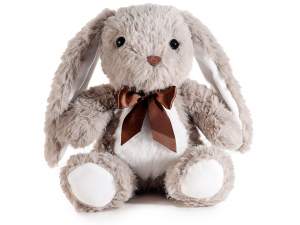 Soft plush bunny with bow and long ears