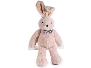 Plush bunny with bow tie and moldable ears