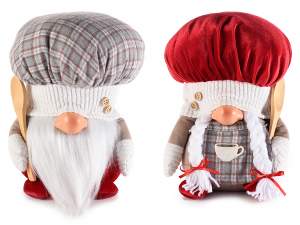 Santa and Mum Christmas cloth chef with wooden spoon