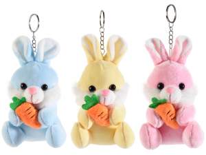 Keychain bunny with plush carrot
