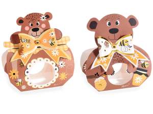 Teddy bear paper trunk box with window
