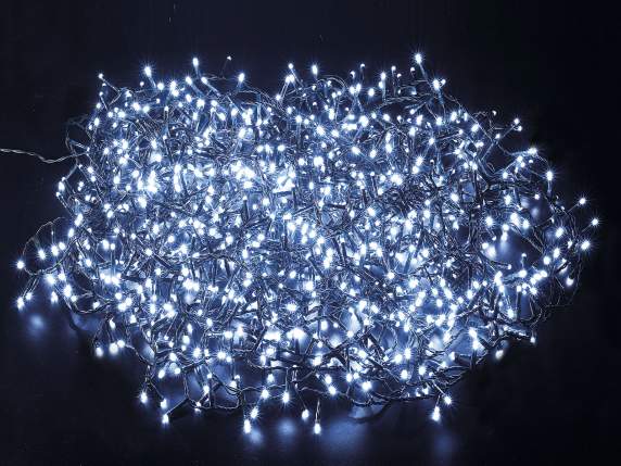 20 m light wire with 800 cold white LEDs and green cable