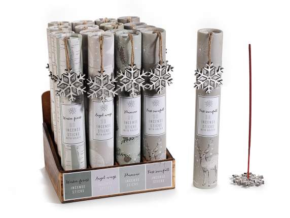 30 incense stick tube and metal incense holder bow on displa