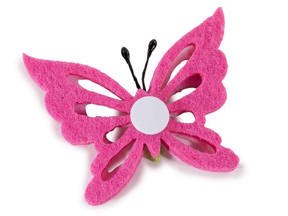 Pack of 12 colored cloth butterflies with double-sided tape