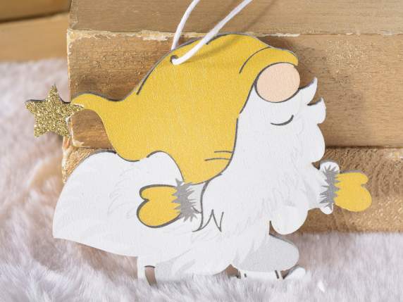 Muestra 48 adornos navideños de madera de gnomos para colgar