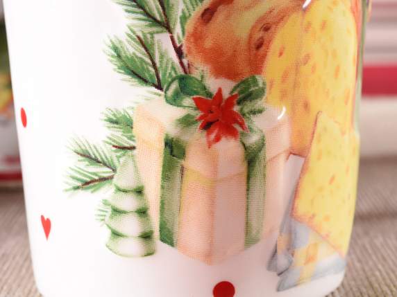Taza de cerámica brillo con decoración Delicias Navideñas