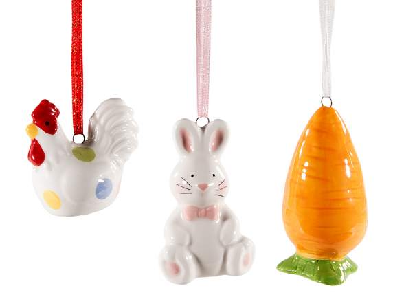 Decoración de Pascua de cerámica para colgar.