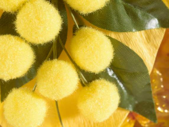 Ramillete de mimosa artificial
