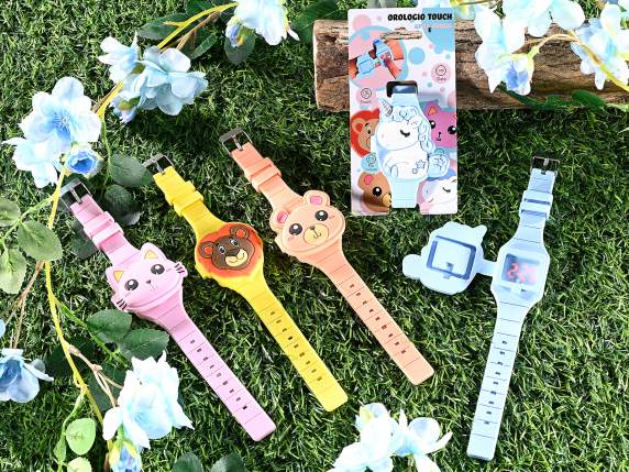 Reloj digital Kids de silicona en cartón.