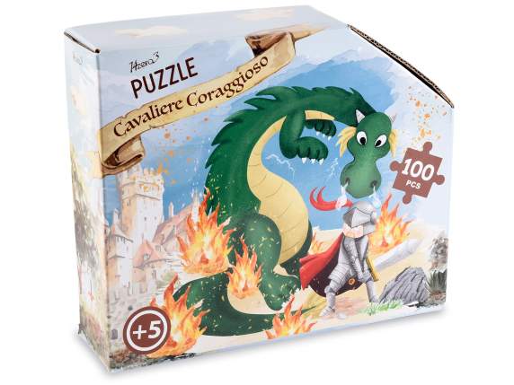 Puzzle 100 piezas de cartón con caja moldeada.