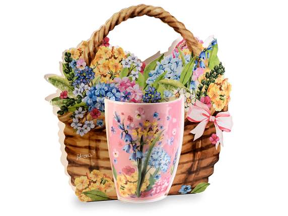Taza de porcelana Flores silvestres en caja de regalo