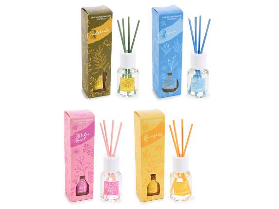 Ambient fragrance 30ml with colored sticks in box. gift