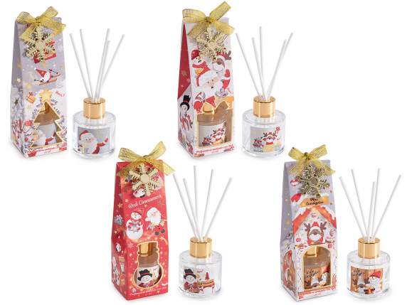 Fragancia ambientes 40 ml con varilla y colgante navideño