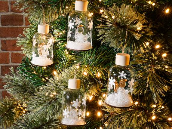 Adorno navideño de cristal con ángel para colgar