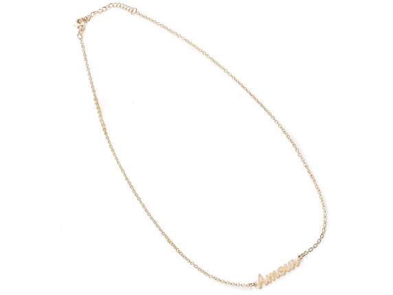 Choker - colier metalic cu cuvinte, in eprubeta din sticla