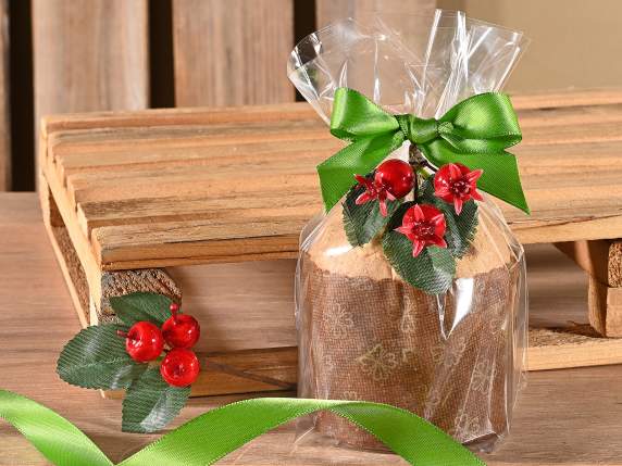 Buchet cu frunze artificiale roii i fructe de padure