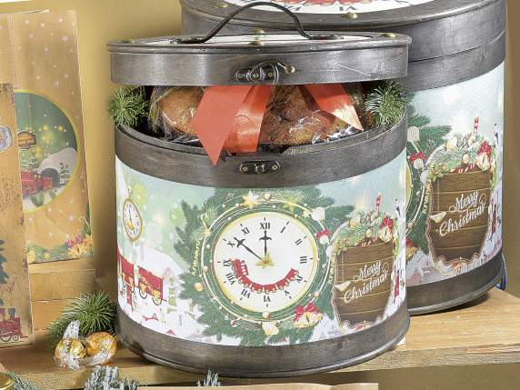 Set 2 cufere din lemn-cutii de palarii cu decoratiuni